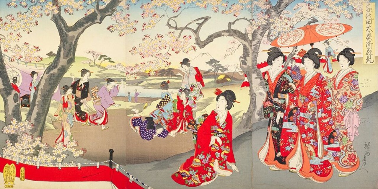 A Hanami at the Edo Castle Poster Print by Yoshu Chikanobu # 2JP5456